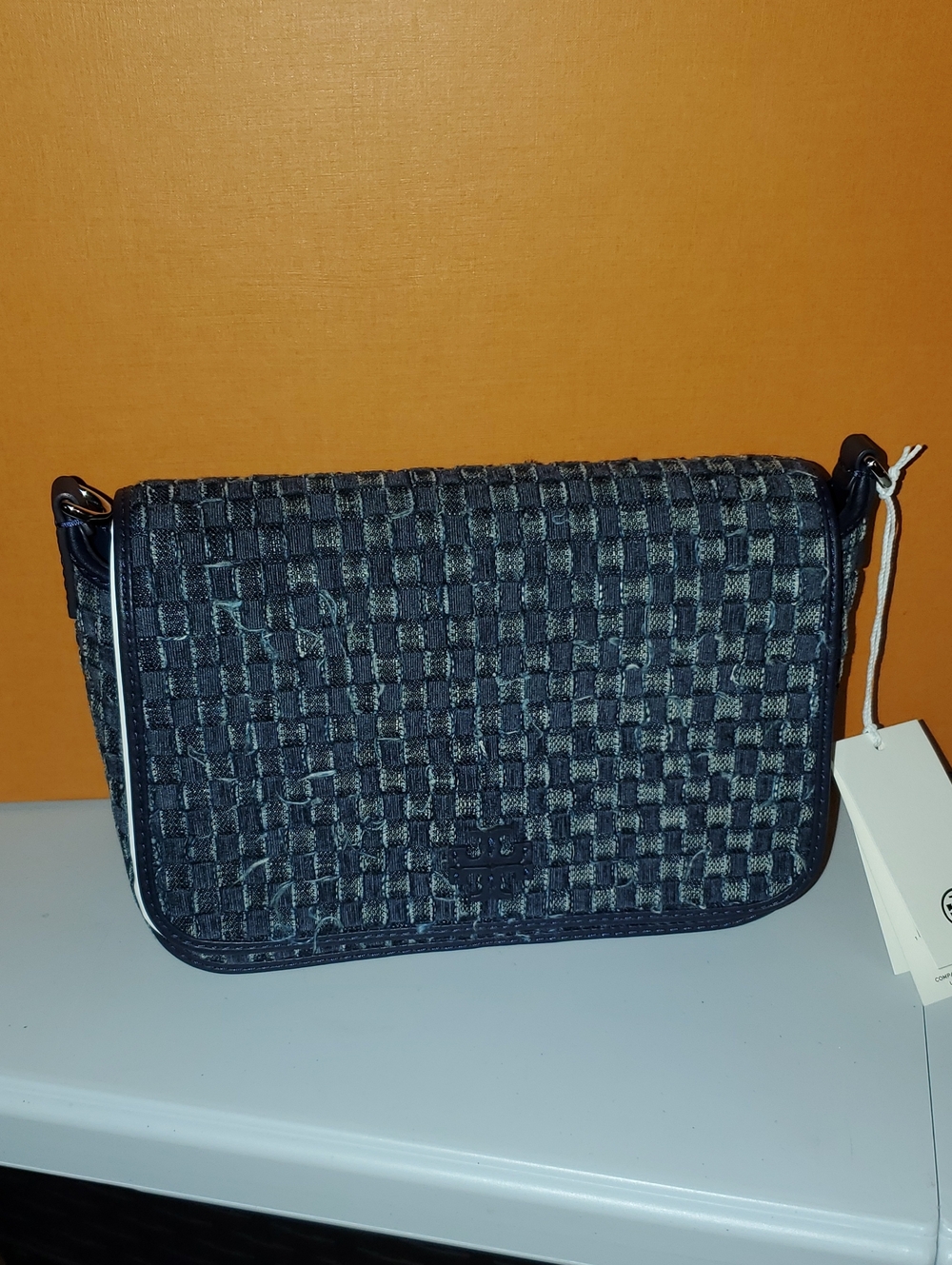 New Tory Burch Denim Thea Crossbody Bag